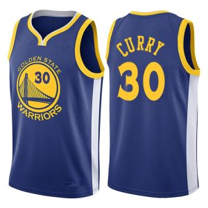 Maillot de basket-ball Stephen Curry Warriors # 30 Icon Royal 2017-18 38620