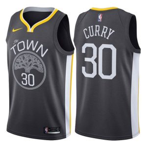Maillot de basket-ball Stephen Curry Warriors 2017-18 # 30 Statement Gris 38563