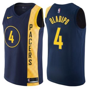 2017-18 Victor Oladipo Indiana Pacers # 4 Maillot de basket-ball City Navy 39999