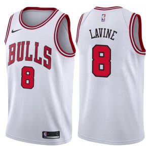2017-18 Zach LaVine Chicago Bulls # 8 Association Maillot de basket-ball blanc 40812