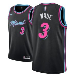 Maillot de basket-ball Dwyane Wade Miami Heat # 3 City Edition 2018-19 noir 37849