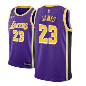 Maillot de basket-ball James Los Angeles Lakers 2018-19 # 23 Déclaration Violet 38493