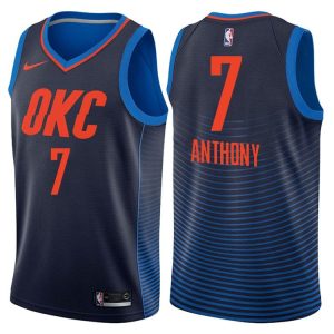 2017-18 Carmelo Anthony Oklahoma City Thunder # 7 Maillot de basket-ball bleu marine 42581