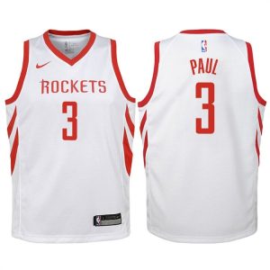 2017-18 Chris Paul Houston Rockets # 3 Association Maillot de basket-ball blanc 44863