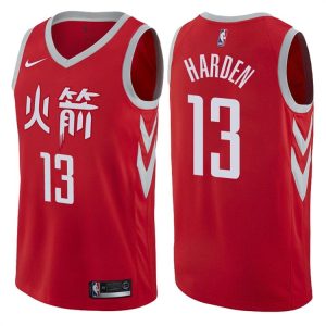 2017-18 James Harden Houston Rockets # 13 City Maillot de basket-ball rouge 44852