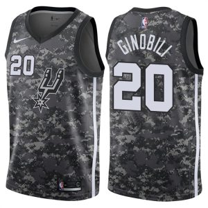 2017-18 Maillot de basket-ball Manu Ginobili San Antonio Spurs # 20 City Camo 44938