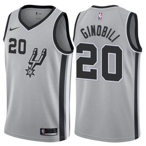 2017-18 Manu Ginobili San Antonio Spurs # 20 Statement Maillot de basket-ball gris 44954