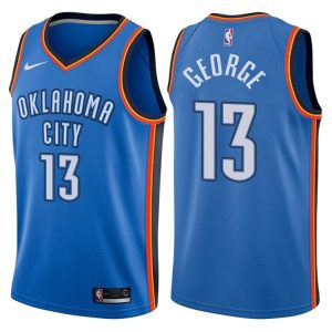 2017-18 Paul George Oklahoma City Thunder # 13 Maillot de basket-ball bleu icône 42568