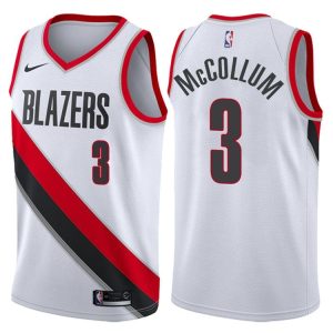 2017-18 CJ McCollum Portland Trail Blazers # 3 Association Maillot de basket-ball blanc Vert 45695