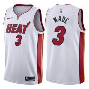2017-18 Dwyane Wade Miami Heat # 3 Association Maillot de basket-ball blanc 46051