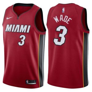 2017-18 Dwyane Wade Miami Heat # 3 Icon Maillot de basket-ball rouge 46080