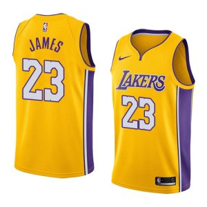 Maillot de basket-ball LeBron James Los Angeles Lakers 2018-19 # 23 Icon Or 45985
