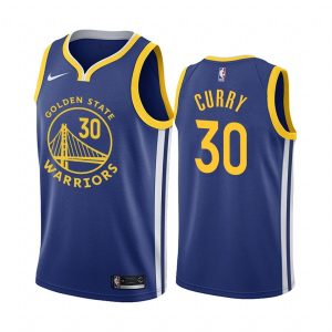 Maillot de basket-ball Warriors Stephen Curry # 30 Royal Icon 2019-20 49323