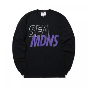 Sweat MADNESS x WIND AND SEA IMPRIMÉ À MANCHES LONGUES TEE Noir noir 47122