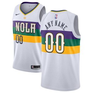 Maillot de basket-ball Swingman Custom City Edition des Pélicans de la Nouvelle-Orléans 2018-19 Blanc Vert 54643