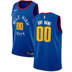Maillot de basket-ball Denver Nuggets Swingman personnalisé bleu Statement Edition 2019-20 blanc 54355