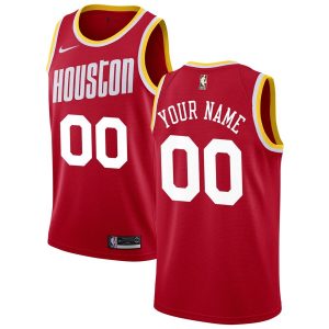 Maillot de basket-ball rouge Swingman personnalisé Houston Rockets Hardwood Classics 2019-20 blanc 54416