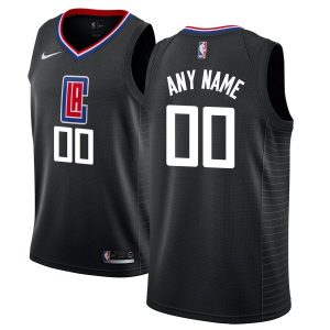 2019-20 LA Clippers Maillot de basket-ball personnalisé Swingman Black Statement Edition Orange 54479