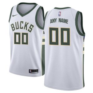 Maillot de basket-ball Milwaukee Bucks Swingman personnalisé blanc édition association 2019-20 blanc 54582