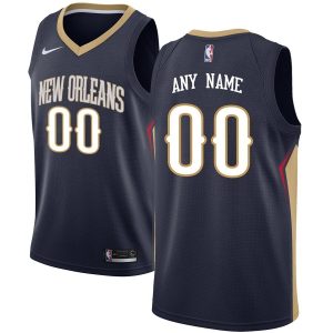 Maillot de basket-ball personnalisé Swingman des pélicans de la Nouvelle-Orléans 2019-20, édition icône de la marine, argent 54662