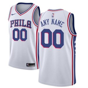 Maillot de basket-ball personnalisé Swingman White Association des Philadelphia 76ers 2019-20 noir 54749