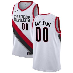 Maillot de basket-ball personnalisé Swingman White Association Edition des Portland Trail Blazers 2019-20 Vert 54800