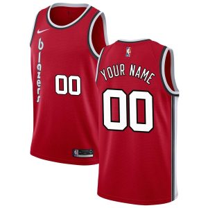 Maillot de basket-ball rouge Swingman personnalisé Portland Trail Blazers Hardwood Classics 2019-20 marron 54781