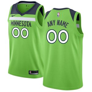 Maillot de basket-ball Timberwolves personnalisé Swingman Neon Green Statement Edition 2019-20 gris 54598