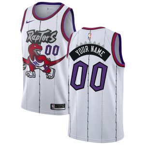 Maillot de basket-ball 2019-20 Toronto Raptors Hardwood Classics personnalisé Swingman Blanc Noir 54874