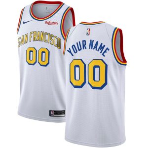 Maillot de basket-ball Warriors Hardwood Classics personnalisé Swingman blanc San Francisco Classic Edition 2019-20 blanc 54400