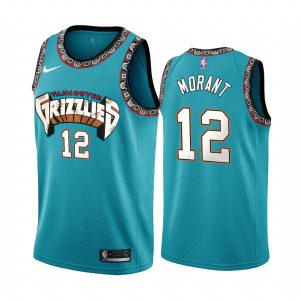 1988-89 Grizzlies Ja Morant # 12 Sarcelle 25e saison Vancouver Throwbacks Maillot de basket-ball 56463