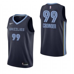 Maillot de basket-ball Memphis Grizzlies Jae Crowder # 99 Navy Icon Edition 2019-20 56616