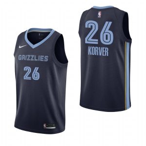 Maillot de basket-ball 2019-20 Memphis Grizzlies Kyle Korver # 26 Navy Icon Edition 56583