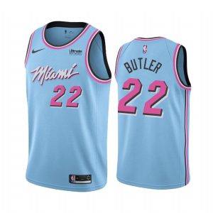 Maillot de basket-ball Miami Heat Jimmy Butler # 22 Blue Vice Night City Edition 2019-20 56012