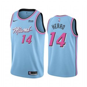 Maillot de basket-ball Miami Heat Tyler Herro # 14 Blue Vice Night City Edition 2019-20 56020