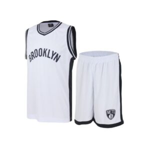 Uniforme de basket-ball des Brooklyn Nets blanc avec numéro 55964