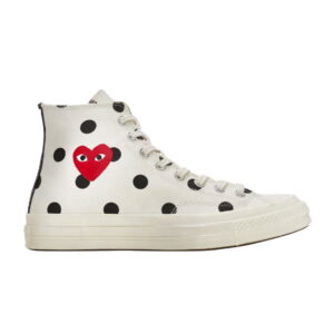 Comme des Garçons x Chuck Taylor All Star 70 Hi White Polka Dot Sneakers Blanc 157251C