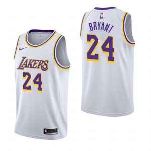 2018-19 Kobe Bryant Los Angeles Lakers # 24 Association Maillot de basket-ball blanc 61823