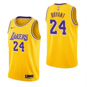 Maillot de basket-ball des Lakers de Los Angeles Kobe Bryant 2018-19 # 24 Icon Edition Or 61801