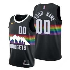 Maillot de basket-ball Denver Nuggets personnalisé # 00 noir City 2019-20 61482