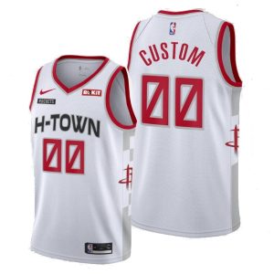 Maillot de basket-ball 2019-20 Houston Rockets personnalisé blanc Swingman City Jersey 61496