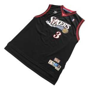 2000-01 Allen Iverson Phila 76ers # 3 Maillot de basket-ball Youth Black Soul Swingman Gris 61928