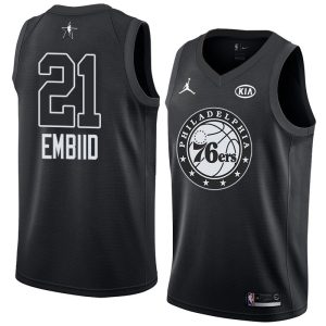 Maillot de basket-ball 2018 All-Star 76ers Joel Embiid #21 Maillot Swingman noir 63620