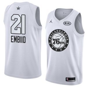 Maillot de basket-ball 2018 All-Star 76ers Joel Embiid #21 Maillot Swingman blanc 63920