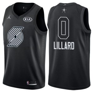 Maillot de basket-ball 2018 All-Star Blazers Damian Lillard #0 Maillot Swingman noir 63477