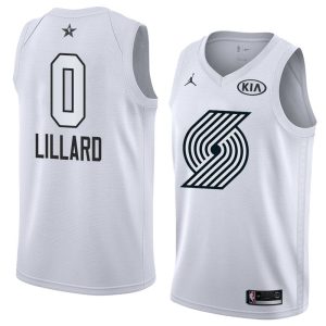 Maillot de basket 2018 All-Star Blazers Damian Lillard #0 Maillot Swingman blanc 63791
