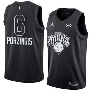 Maillot de basket-ball 2018 All-Star Knicks Kristaps Porzingis #6 Maillot Swingman noir 63504