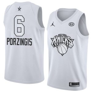 Maillot de basket-ball 2018 All-Star Knicks Kristaps Porzingis #6 Maillot Swingman blanc 63912