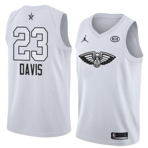 Maillot de basket-ball 2018 All-Star Pelicans Anthony Davis #23 Maillot Swingman blanc 63816