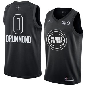 Maillot de basket-ball 2018 All-Star Pistons Andre Drummond #0 Maillot Swingman noir 63468